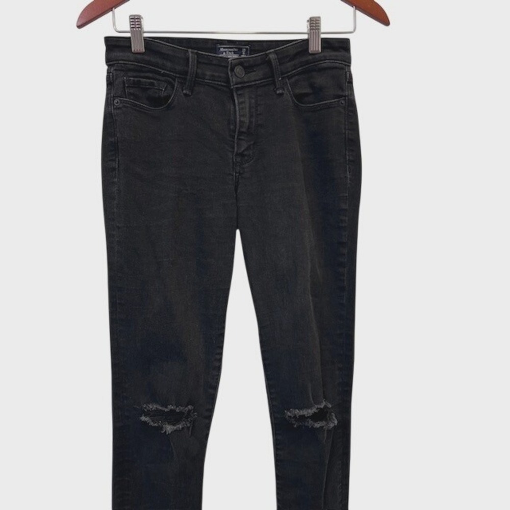 Abercrombie & Fitch Harper Chic Edgy Sassy Blck Super Skinny Jean Women Size 25